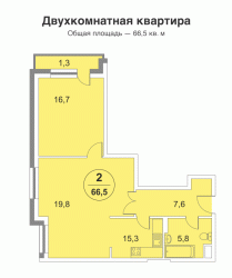 Планировка квартир в ЖК ФилиЧета(ЖКФилиЧета-2) (Двухкомнатная квартира).gif