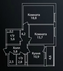 Планировка квартир ЖК Сокольный форт фото - 7.jpg