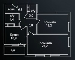 Планировка квартир ЖК Сокольный форт фото -1.jpg