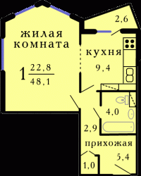 Планировка квартирв ЖК Акварель (6).gif